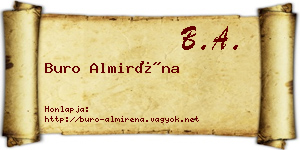 Buro Almiréna névjegykártya